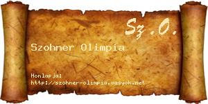 Szohner Olimpia névjegykártya